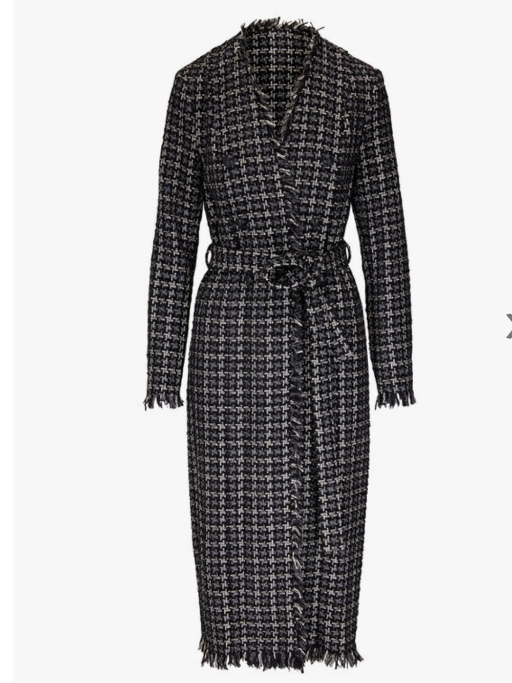 L'AGENCE Oakley Longline Tweed Belted Long Coat jacket - Picture 13 of 16